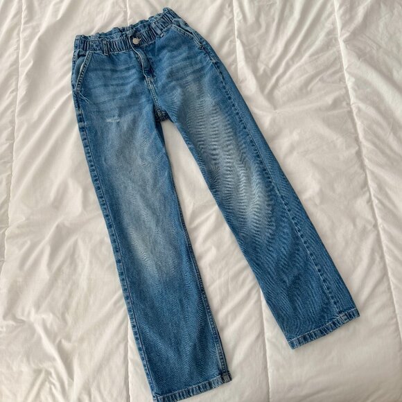 H&M Kids Elastic Waist Medium Wash Relaxed Fit Jeans Size 10-11 - Picture 2 of 9